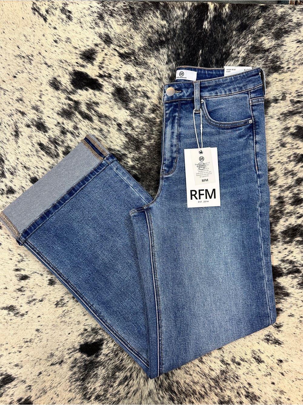 RFM Cuffed Wide Leg Jeans - High-Rise